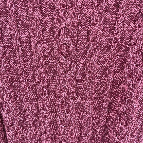L. L. Bean cotton cable knit Heather crewneck pullover Fisherman sweater sz 2X - Picture 5 of 7